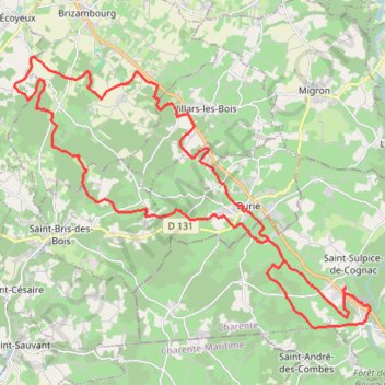 St Sulpice vers Villard Fontdouce 37 kms GPS track, route, trail