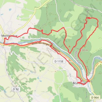 BRUNIQUEL MONTRICOUX Gorges de l Aveyron GPS track, route, trail