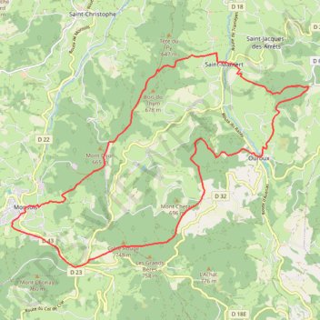 Circuit Monsols (Col de Crie) - Ouroux GPS track, route, trail