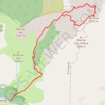 L'Arcanier GPS track, route, trail