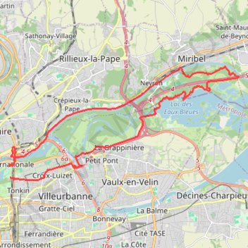 Tête d'Or - Miribel GPS track, route, trail