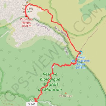 Piton des neiges par le bloc GPS track, route, trail