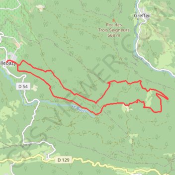 Randonnée en boucle à Villebazy GPS track, route, trail