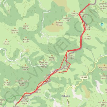 Elorieta - rocher tremblant GPS track, route, trail