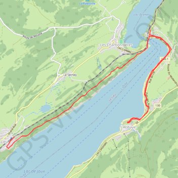 Lac de Joux - Le Lieu - Le Pont - L'Abbaye GPS track, route, trail