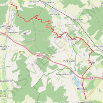 Traversée de la Haute-Marne (Via Francigena) GPS track, route, trail