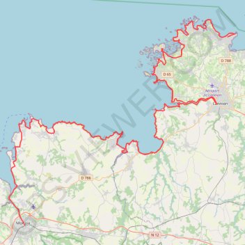 Côte bretonne Perros-Guirec - Morlaix GPS track, route, trail