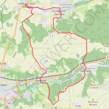 Sermaise boucle Saint Cyr sous Dourdan GPS track, route, trail