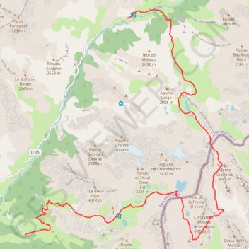 Fouillouse Maljasset par les 9 couleurs GPS track, route, trail