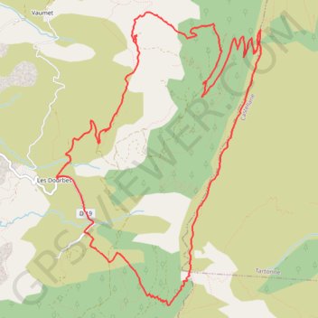 Boucle de la barre des Dourbes depuis les Dourbes le 12 oct. 2023 10:30:25 GPS track, route, trail