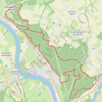Rando Saint Wandrille Duclair GPS track, route, trail