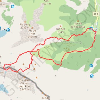 Pic de Serre Haute depuis le bocard d'Eylie GPS track, route, trail