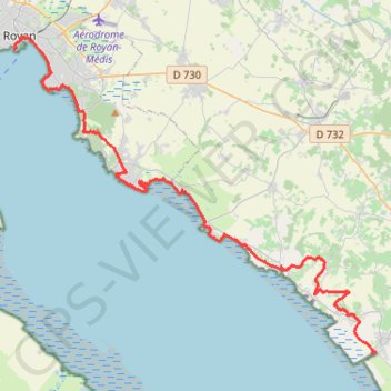 L'estuaire de la Gironde à vélo : Royan / Talmont-sur-Gironde / Mortagne-sur-Gironde GPS track, route, trail