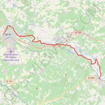 Châteauneuf-sur-Charente - Cognac GPS track, route, trail