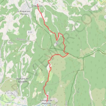 Le Beaucet - La Fontaine de Vaucluse GPS track, route, trail