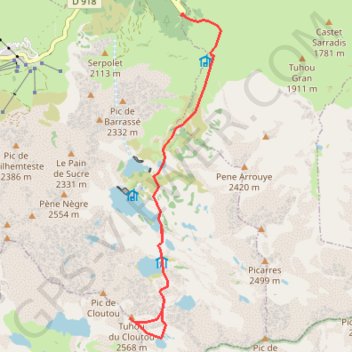 Tuhou de Cloutou face E GPS track, route, trail