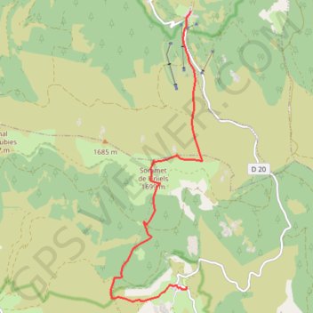 Hameau du Finiels - GR70 - Sommet de Finiels - Chalet Le Bleymard - Mont Lozère GPS track, route, trail