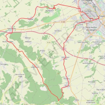 Les Côtes de Troyes-en-Champagne GPS track, route, trail