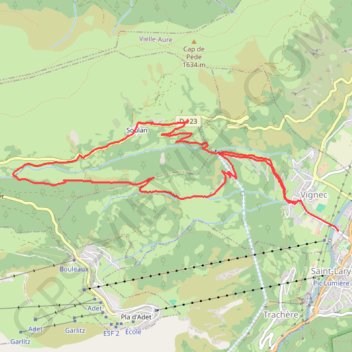 Grande boucle de Vignec (Saint Lary) à Soulan GPS track, route, trail
