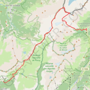Traversée Buet Gare - Plaine Joux par Cheval Blanc, Buet, et les Frêtes GPS track, route, trail