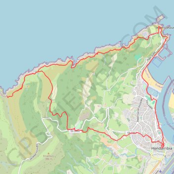 Hondarribia et le Cabo Higuer GPS track, route, trail