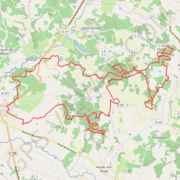 Ronde du Pruneau - Duras GPS track, route, trail
