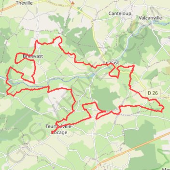 Rando des châtaignes - Teurthéville-Bocage GPS track, route, trail