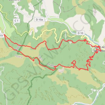 Sentier du col Salidès - Saint-André-de-Valborgne GPS track, route, trail