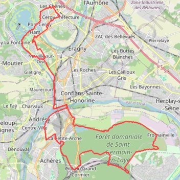 Forêt de Saint Germain-Achères GPS track, route, trail