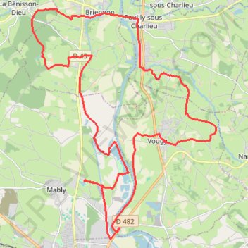Découverte du canal de Roanne à Digoin et des bords de Loire - Mably/Le Merlin GPS track, route, trail
