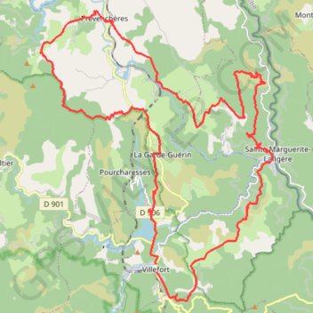 Tour du Chassezac (Lozère) GPS track, route, trail