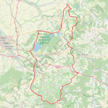 🚴 Trace ,boucle de Géraudot : Côte des Bars GPS track, route, trail