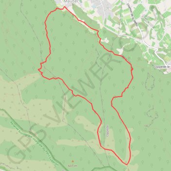 La Barre de Gautier et la Draille de Maubec GPS track, route, trail