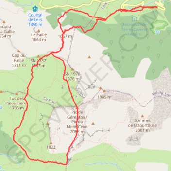 Pic de Girantes en boucle GPS track, route, trail