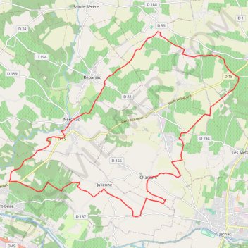 Nercillac 28 kms GPS track, route, trail