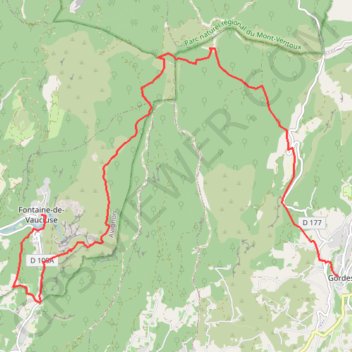 Fontaine de Vaucluse - Gordes GPS track, route, trail