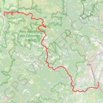GR670 Chemin Urbain V. De Florac (Lozère) à Vézénobres (Gard) GPS track, route, trail