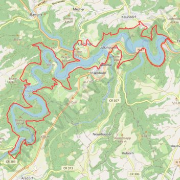 Circuit du Lac de la Haute Sûre GPS track, route, trail