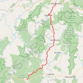 Drake - Woodenbong GPS track, route, trail