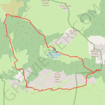 2023/01/14 Pic Angoustise en circuit depuis Port de Castet GPS track, route, trail