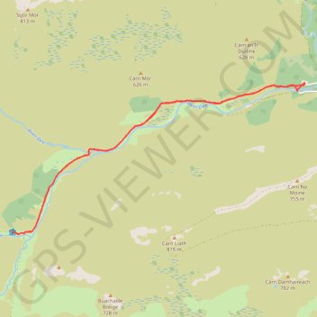 Planned eMTB Gravel: Linn of Dee -> The Red House Bothy - TnB GPS track, route, trail