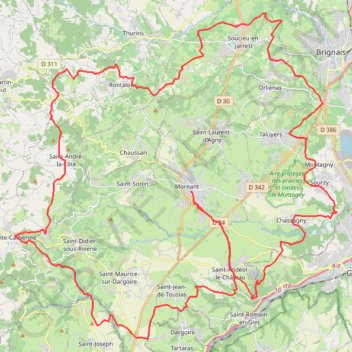 Mornant - Tour du Sivom GPS track, route, trail