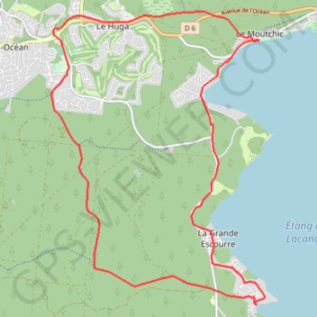 Entre Lac et Océan - Le Moutchic - Lacanau GPS track, route, trail