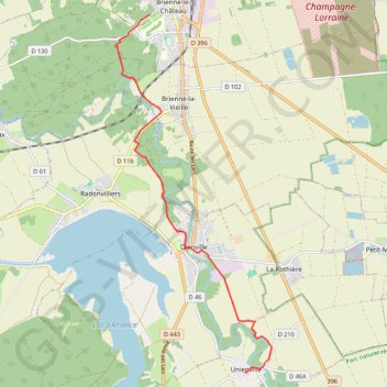 De Brienne-le-Château à Unienville (Chemin de Compostelle) GPS track, route, trail