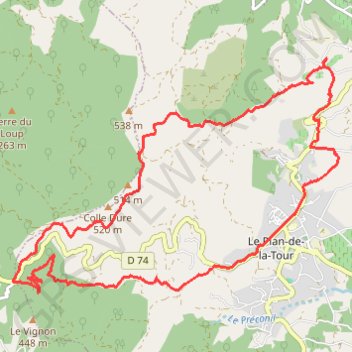 Plan de la Tour GPS track, route, trail