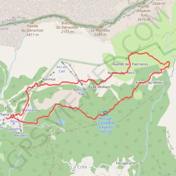 Tour des Ayères Plaine Joux GPS track, route, trail