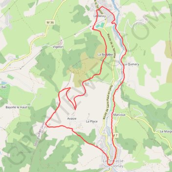 Les bords du Dorlay GPS track, route, trail