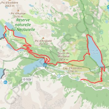 Col d'Estoudou - circuit des 5 lacs GPS track, route, trail