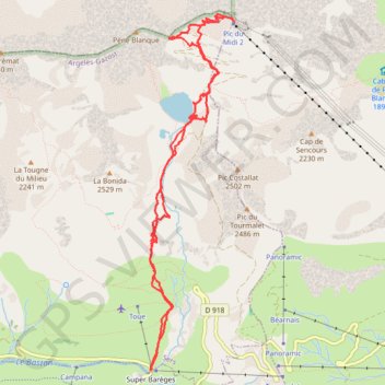 Pic du Midi de Bigorre - Face sud GPS track, route, trail