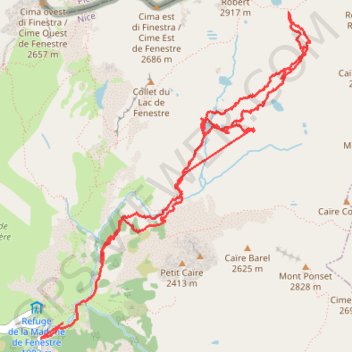 Randonnée Madone de fenestre - lac Blanc GPS track, route, trail